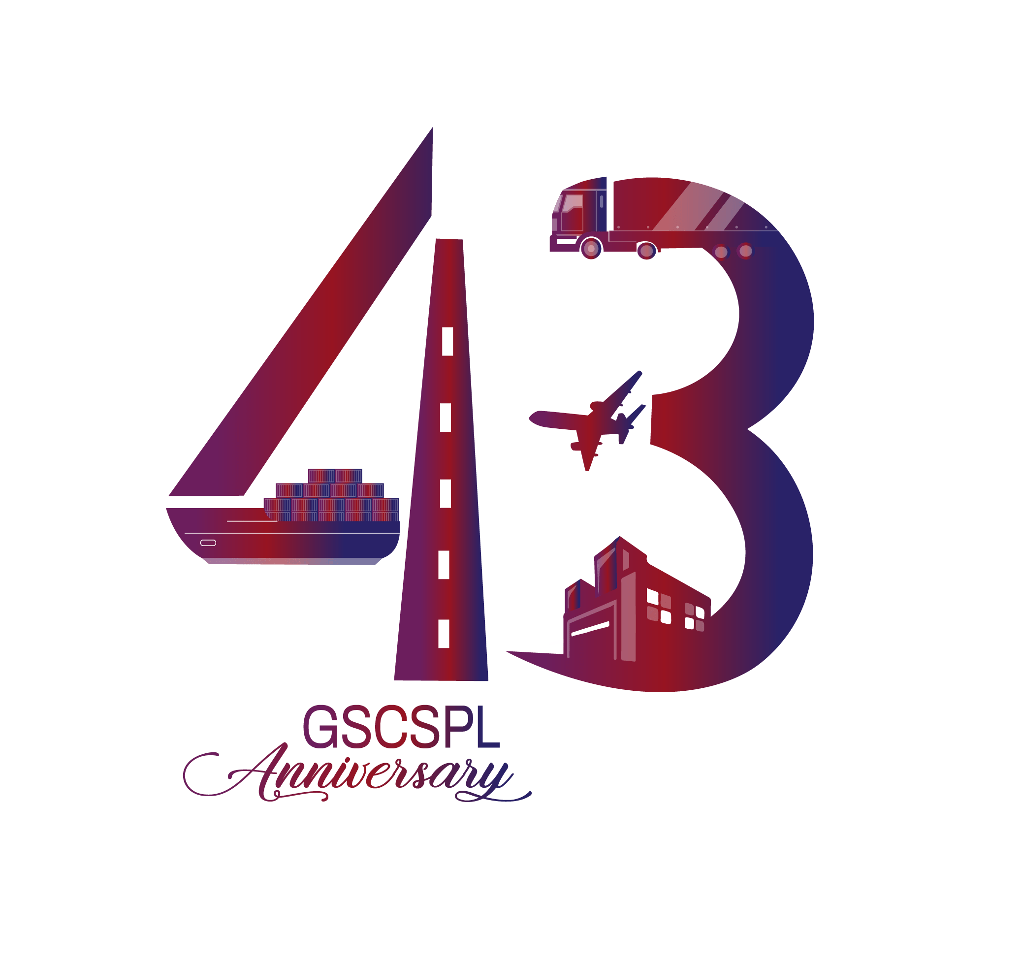 43 Logo of GSCSPL road, ship, plane, truck and warehouse